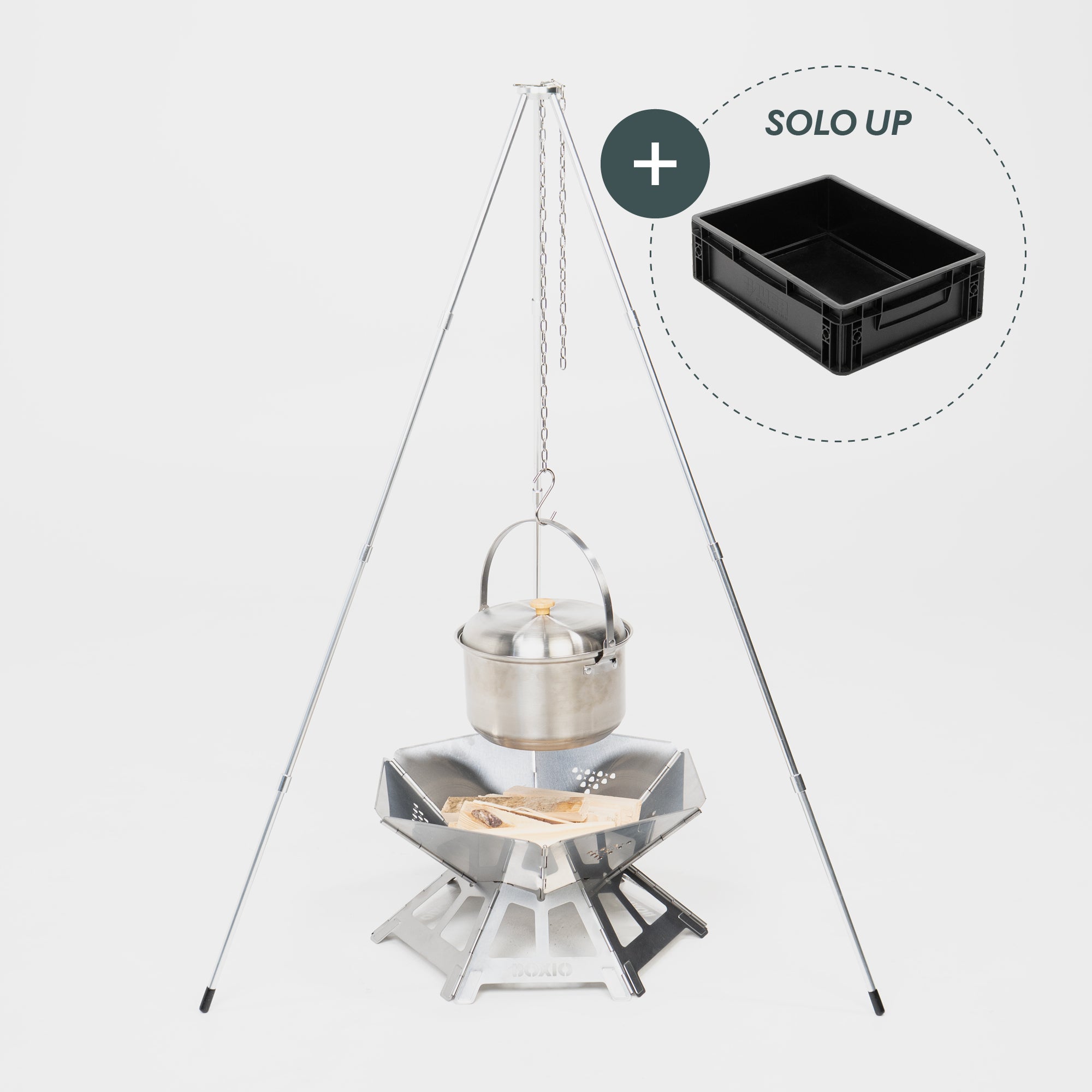 BOXIO FIRE BUNDLE I Feuerschale mit Grill in Eurobox