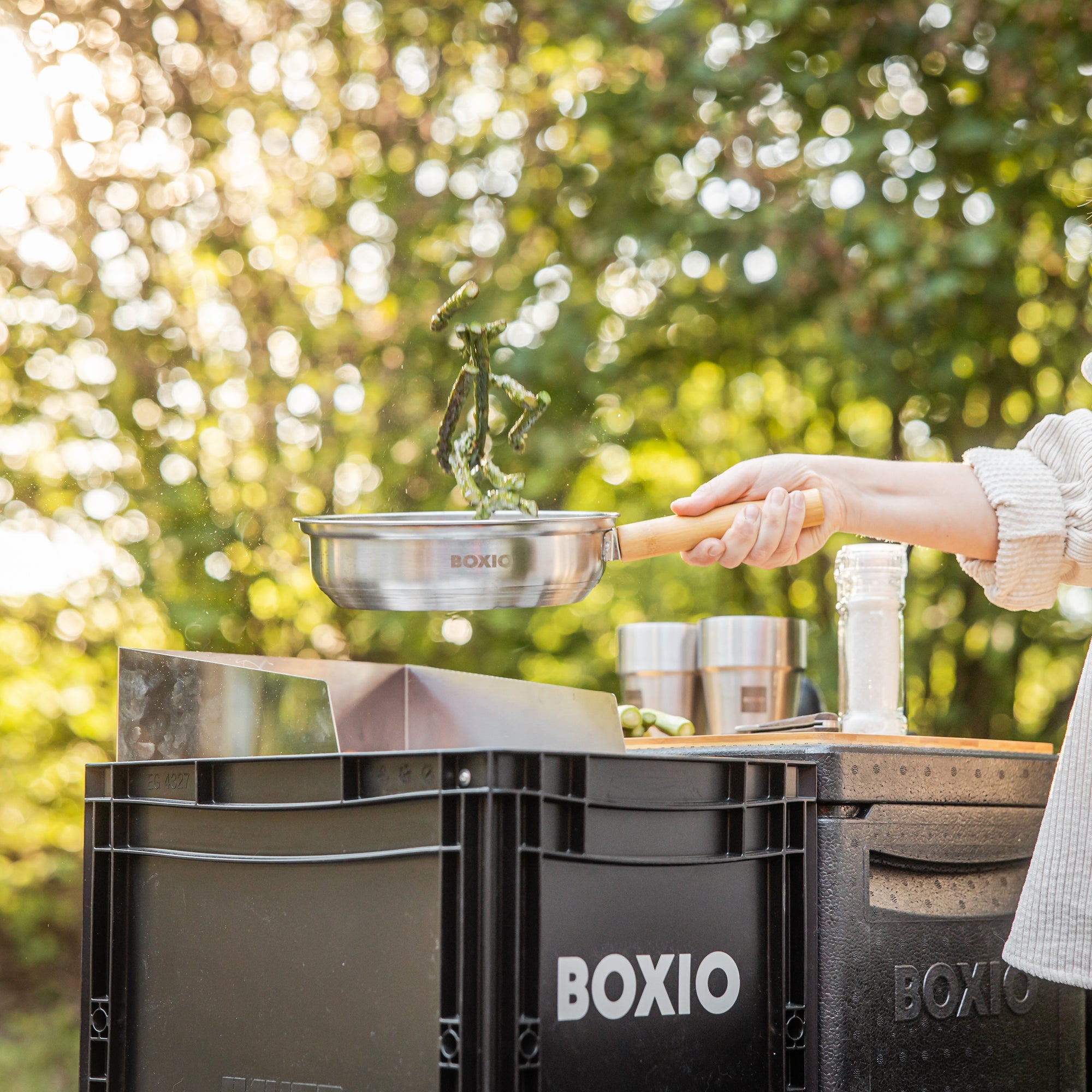 BOXIO KITCHEN PLUS I Mobile Outdoorküche mit Stehhöhe