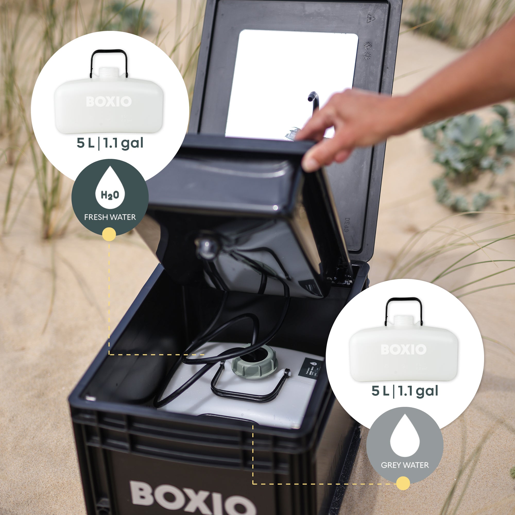MOBILE WASHING BASIN| BOXIO: Starter set, without electricity