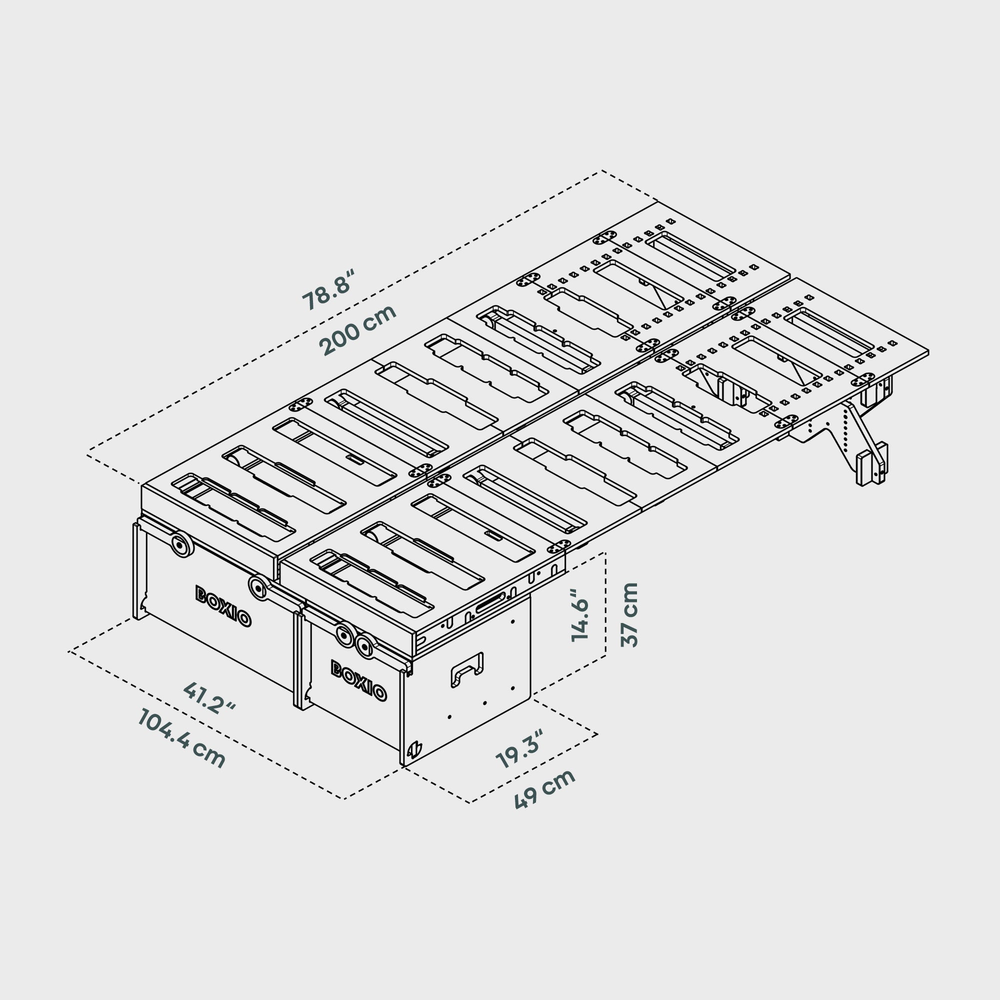 BOXIO RACK BUNDLE M I Modulare Campingbox Minivan