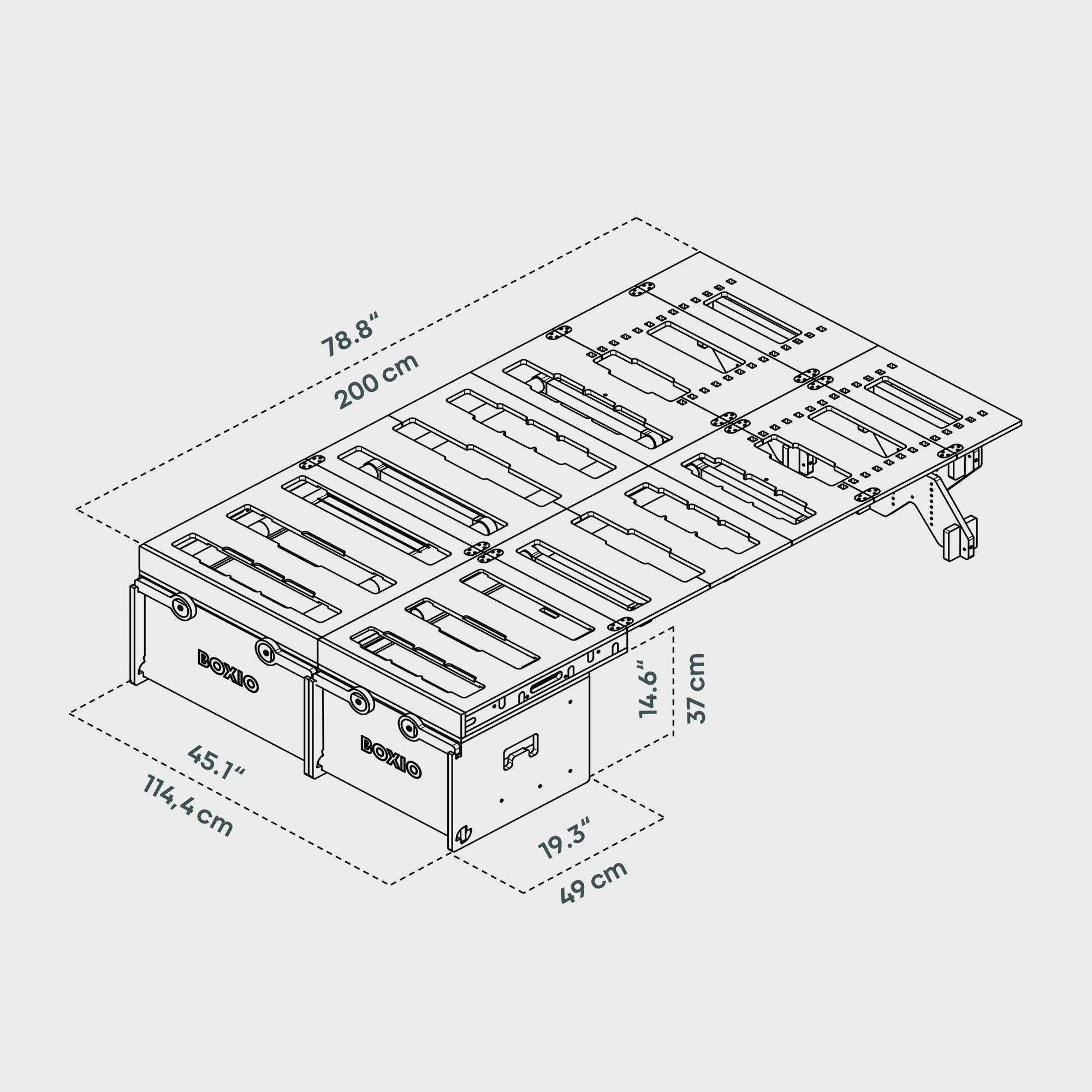 BOXIO RACK BUNDLE L I Modulare Campingbox